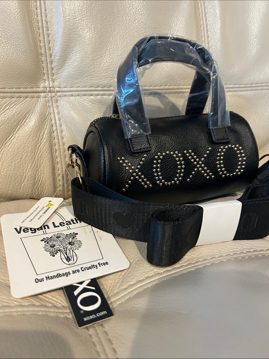XOXO Handbags - XOXO Black Mini Barrel Bag with Studded Logo